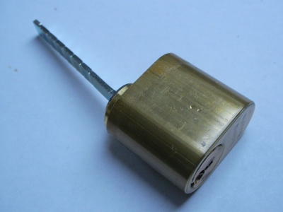 Trioving AYA9/SB outer lock cylinder, satin brass finish.