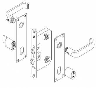 Trioving 5382/8 lock set long plate