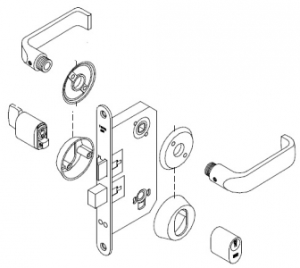 Trioving 5312 lock set round rose