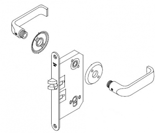 Trioving 5336/8 lock set round rose